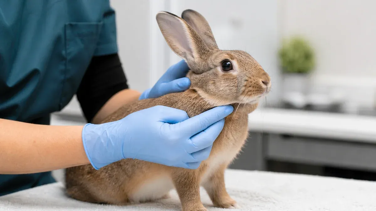 Lapin nain de profil illustrant le sujet des abcès cutanés et dentaires
