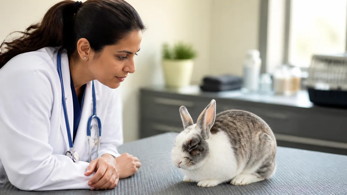 Gros plan sur la tête d'un lapin bélier au repos, oreilles tombantes