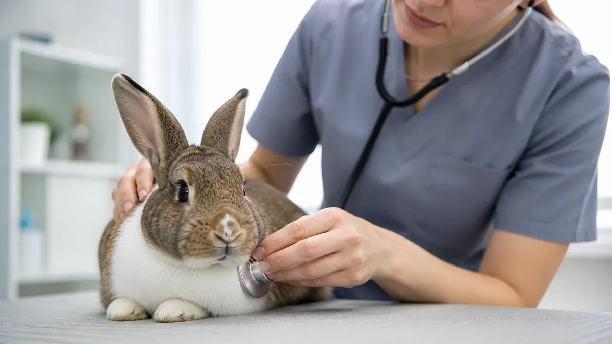 Rabbit with crusty nostrils and nasal discharge