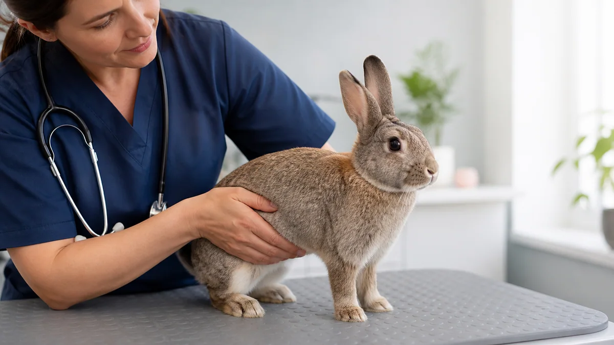 Lapine adulte dans son enclos