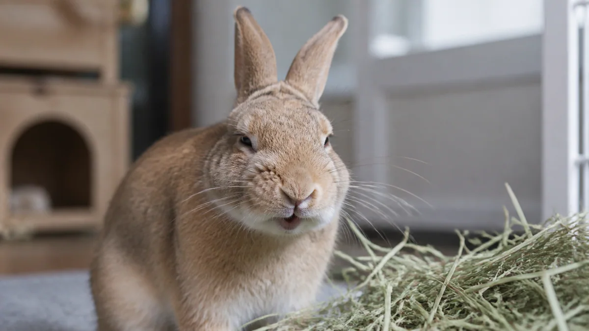 Dwarf rabbit with visible pink nose