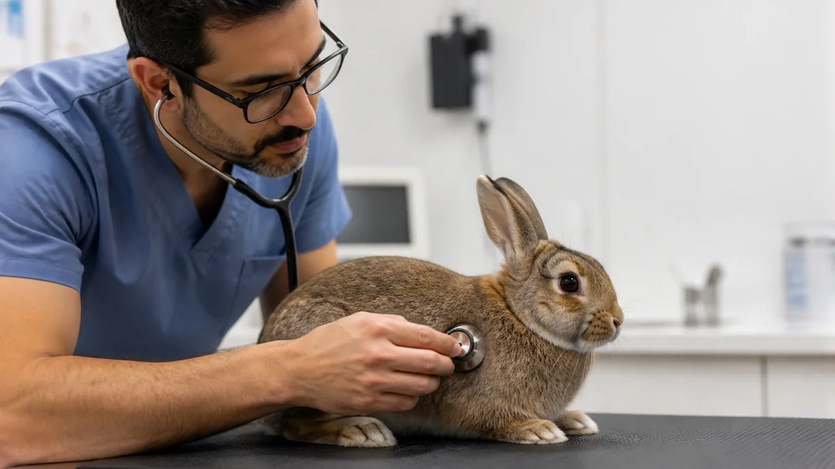 Lapin aux narines dilatées et à la respiration visible, signe d'alerte