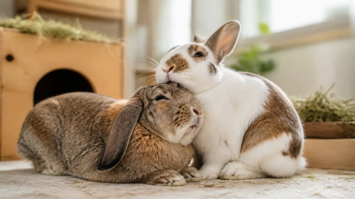 Lapin nain seul dans son enclos, regardant l'objectif